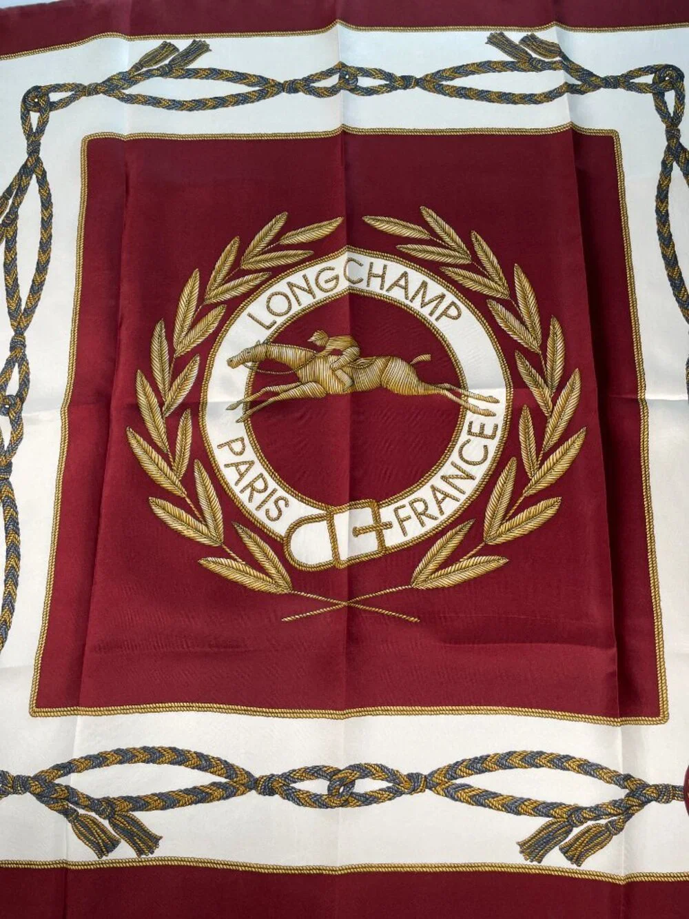 Vintage LONGCHAMP Silk Equestrian Scarf